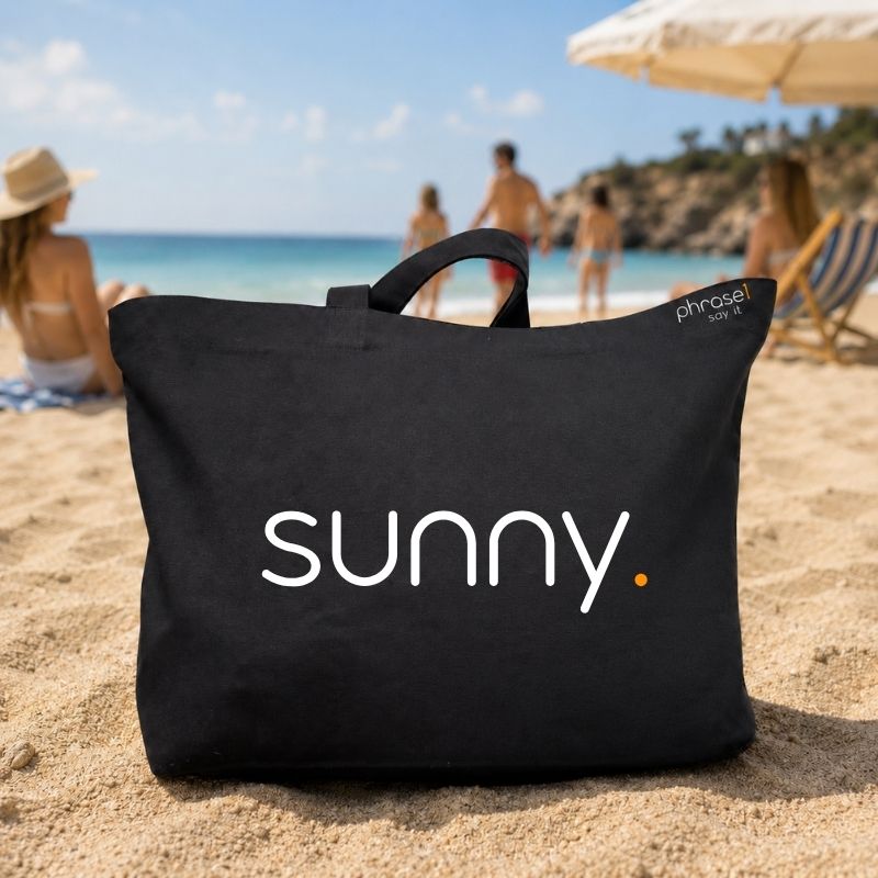 Premium Shopper mit Spruch „sunny."