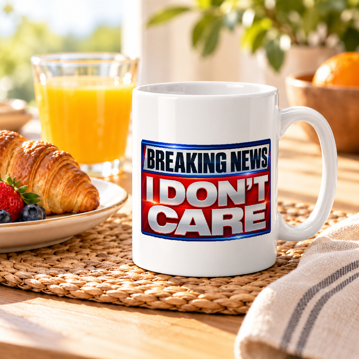 Tasse „breaking news: i don't care.“ Tasse „breaking news: i don't care.“