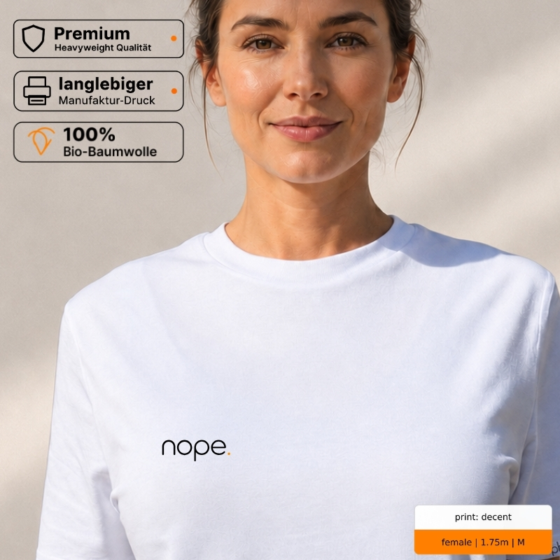 Premium T-Shirt mit „nope.“ Statement