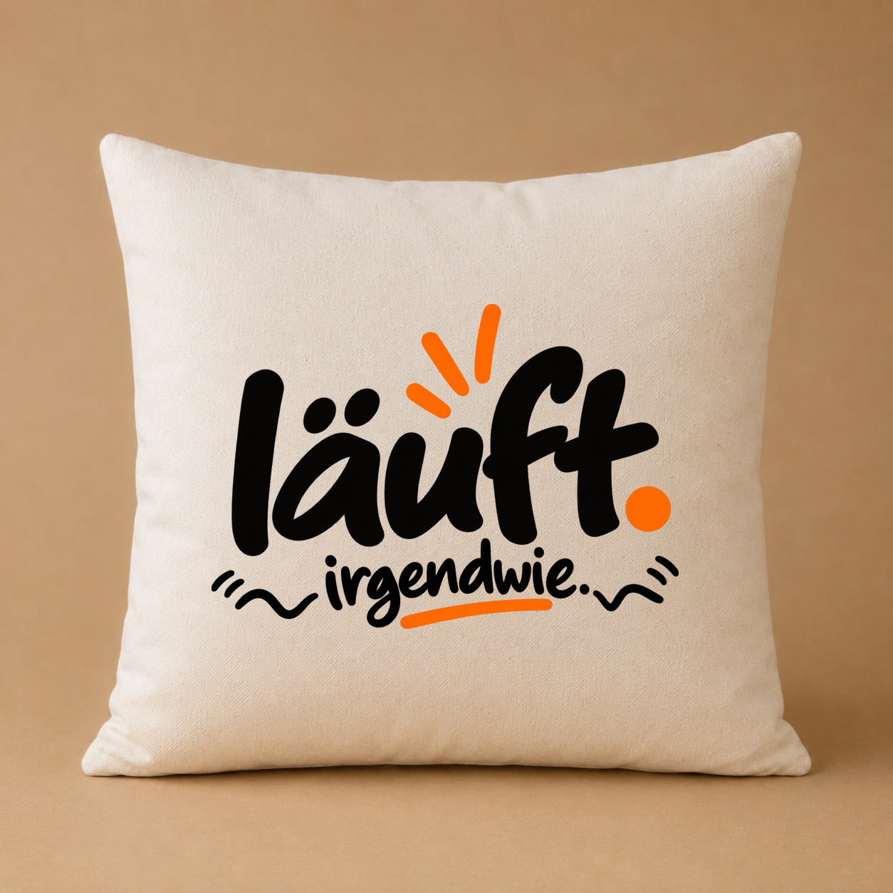Kissenhülle „läuft. irgendwie.“