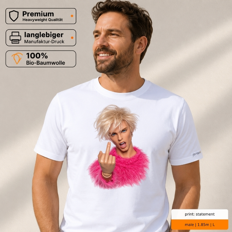 Premium T-Shirt mit rebellischem männlichem Puppen-Motiv