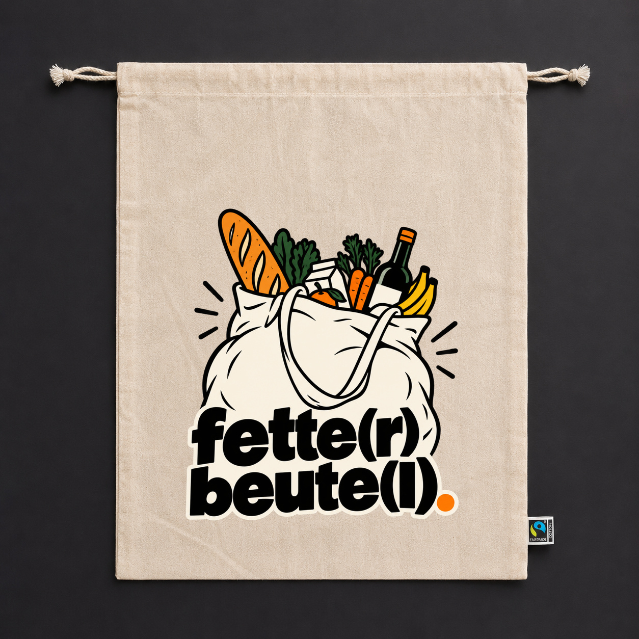 Stoffbeutel „fette(r) beute(l).“