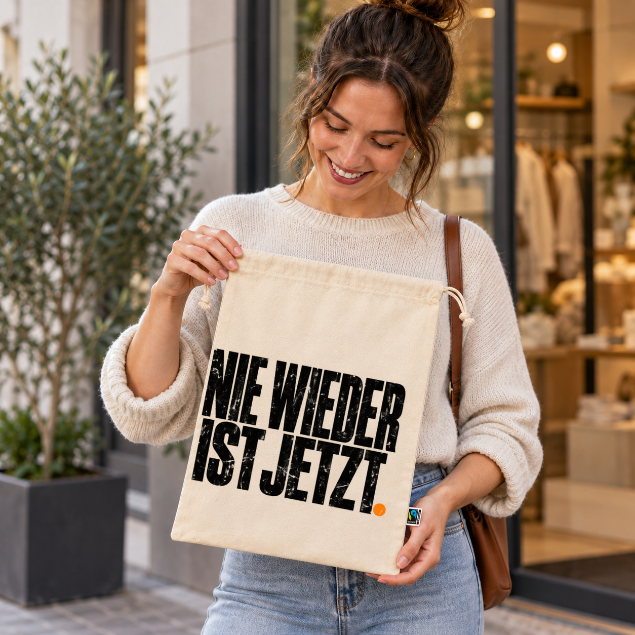 Zuziehbeutel „Nie wieder ist jetzt.“