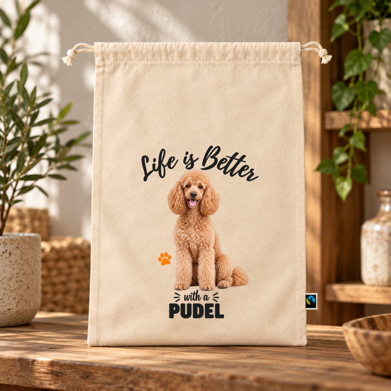 Life is Better with a Pudel – Zuziehbeutel Life is Better with a Pudel – Zuziehbeutel