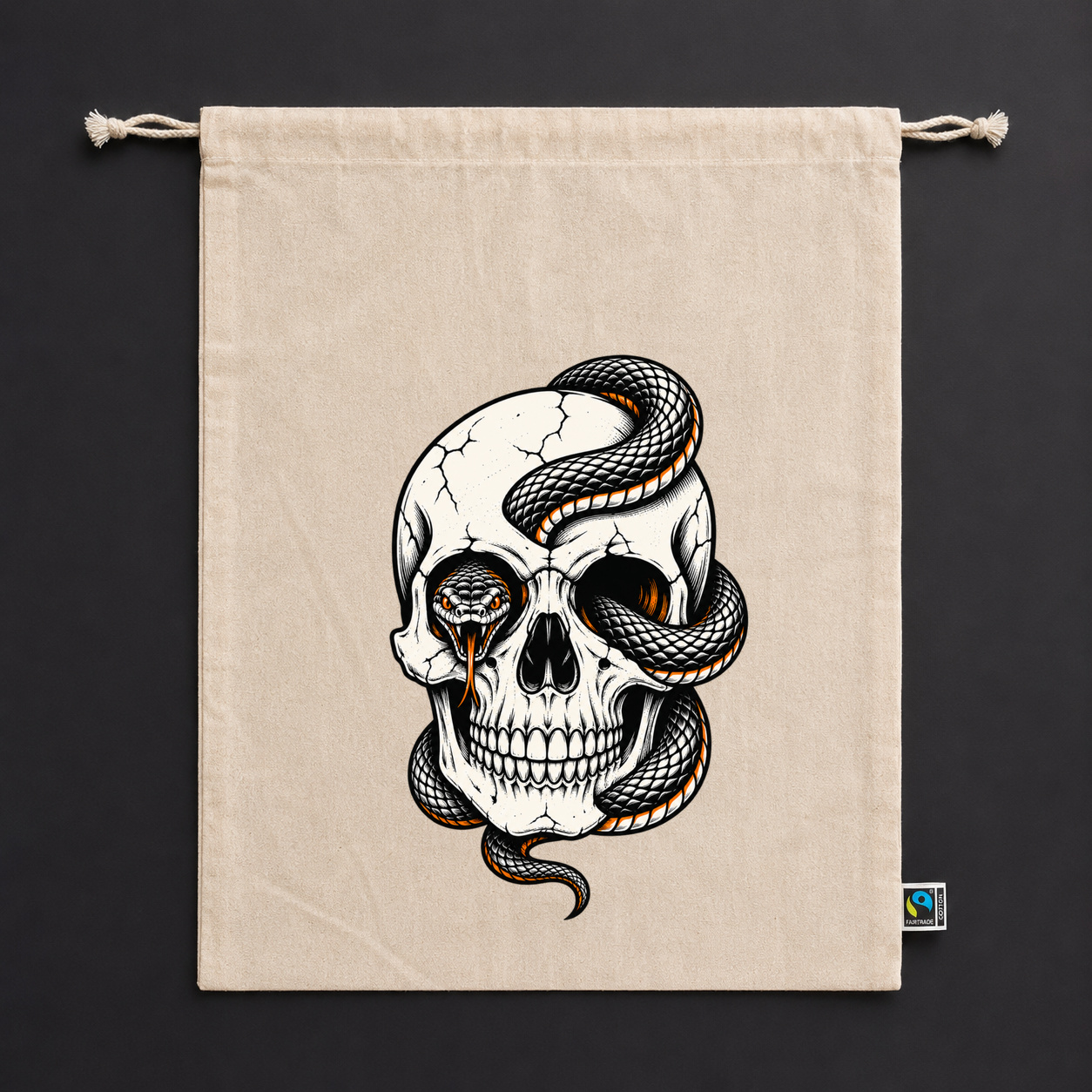 Skull & Snake – Zuziehbeutel