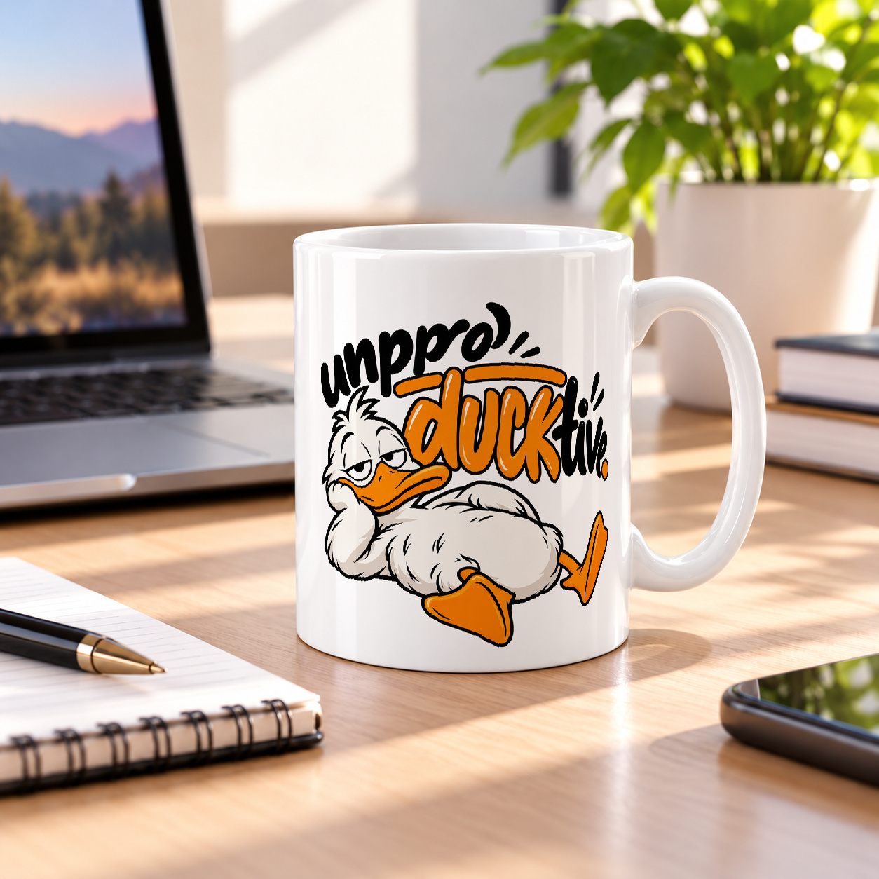 Tasse „unproDUCKtive.“ Tasse „unproDUCKtive.“