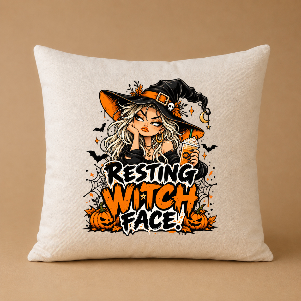Kissenhülle „resting witch face.“