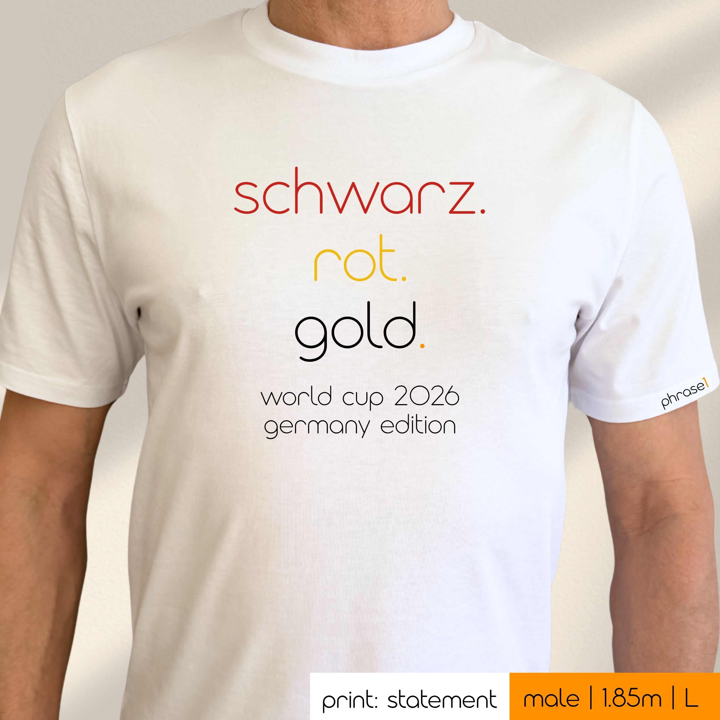 Premium T-Shirt mit Spruch "schwarz.rot.gold" und Visual