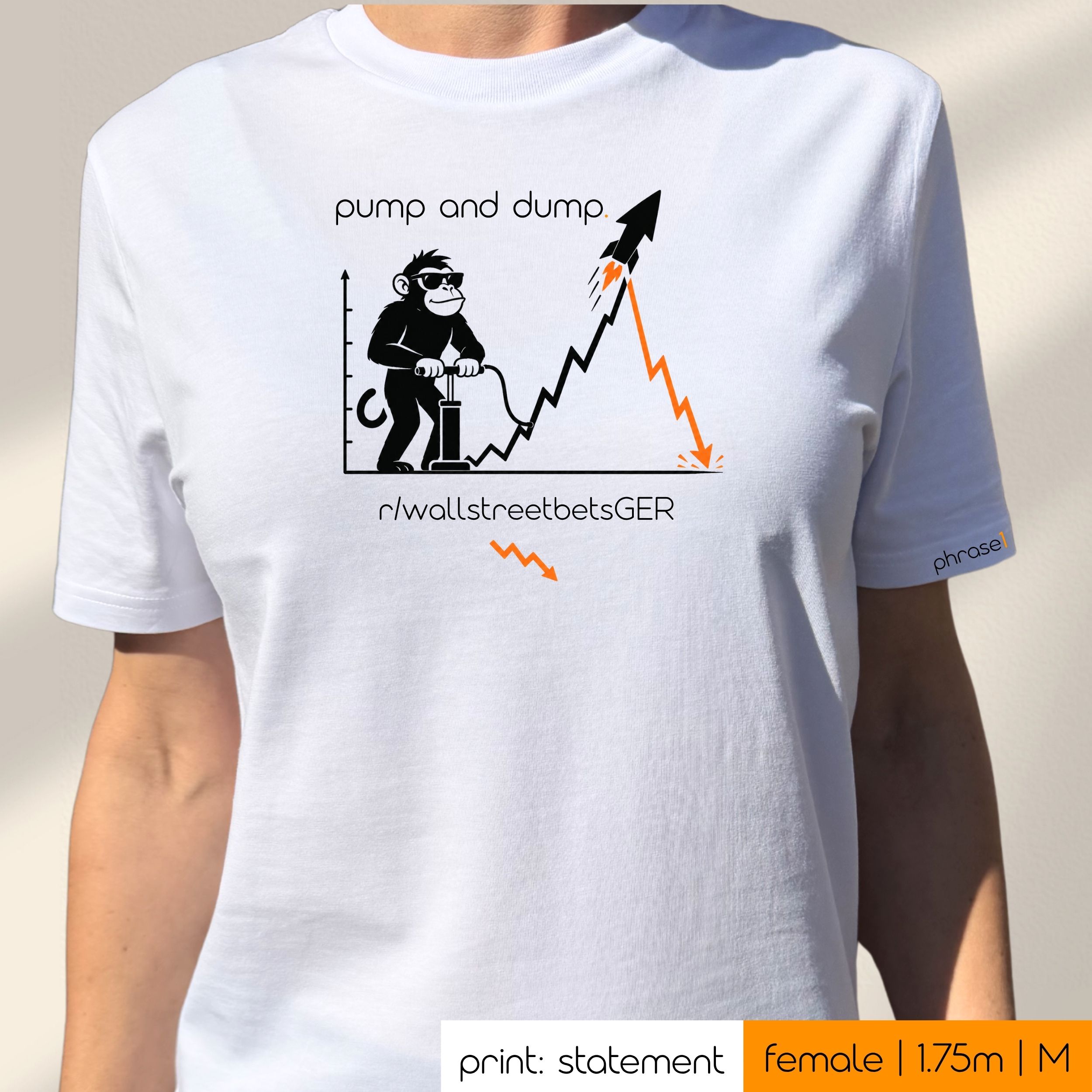 Premium T-Shirt mit Spruch "pump and dump" und Visual Premium T-Shirt mit Spruch "pump and dump" und Visual