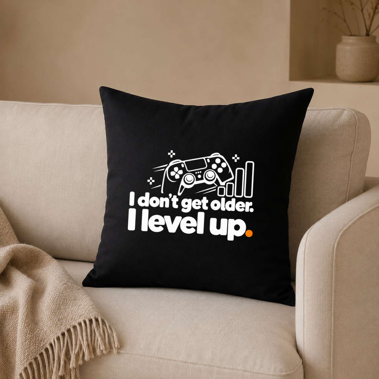 Kissenhülle "i don’t get older. i level up."