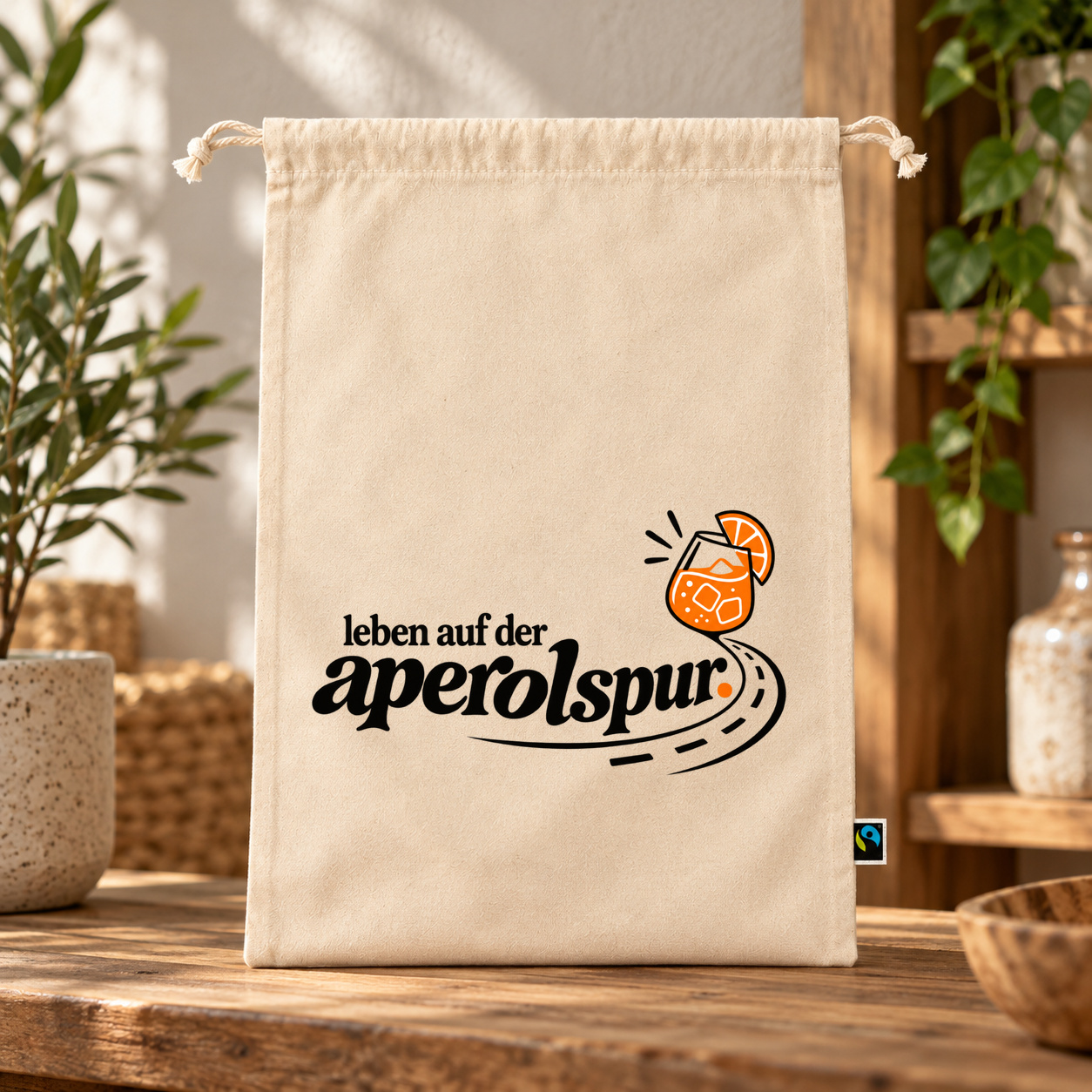 leben auf der aperolspur. – Zuziehbeutel