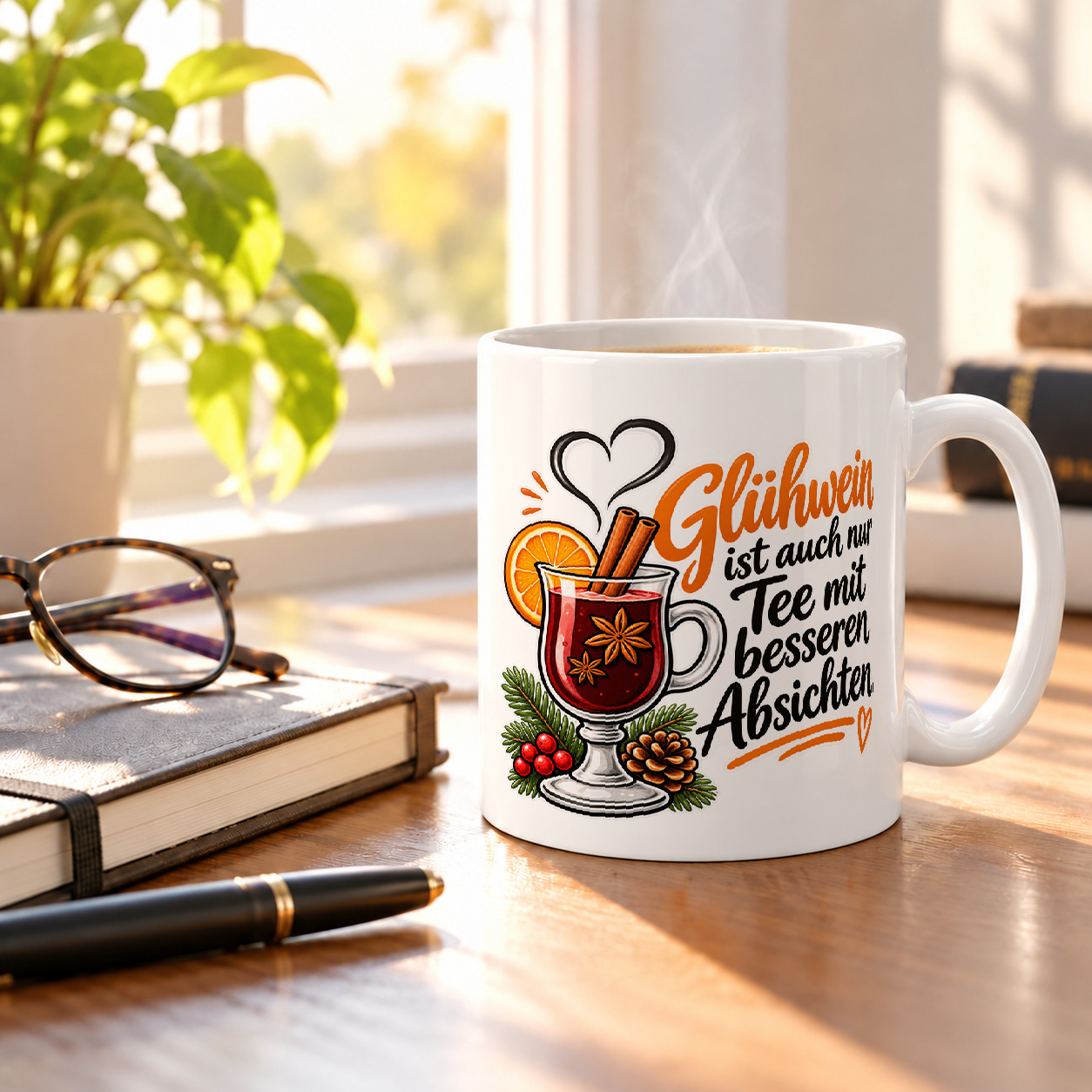 Tasse „Glühwein ist auch nur Tee mit besseren Absichten.“