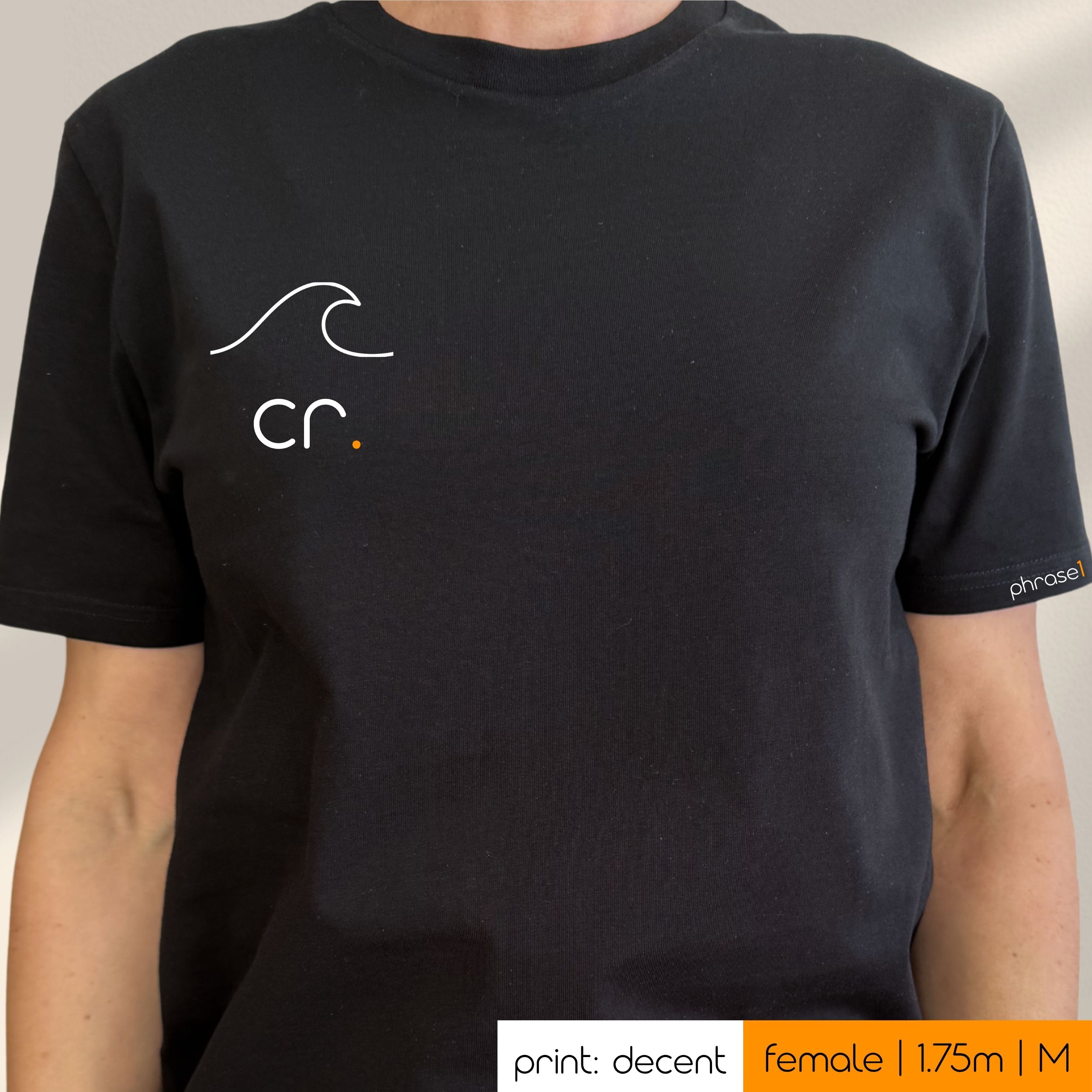 Premium T-Shirt mit Visual Welle und "cr"