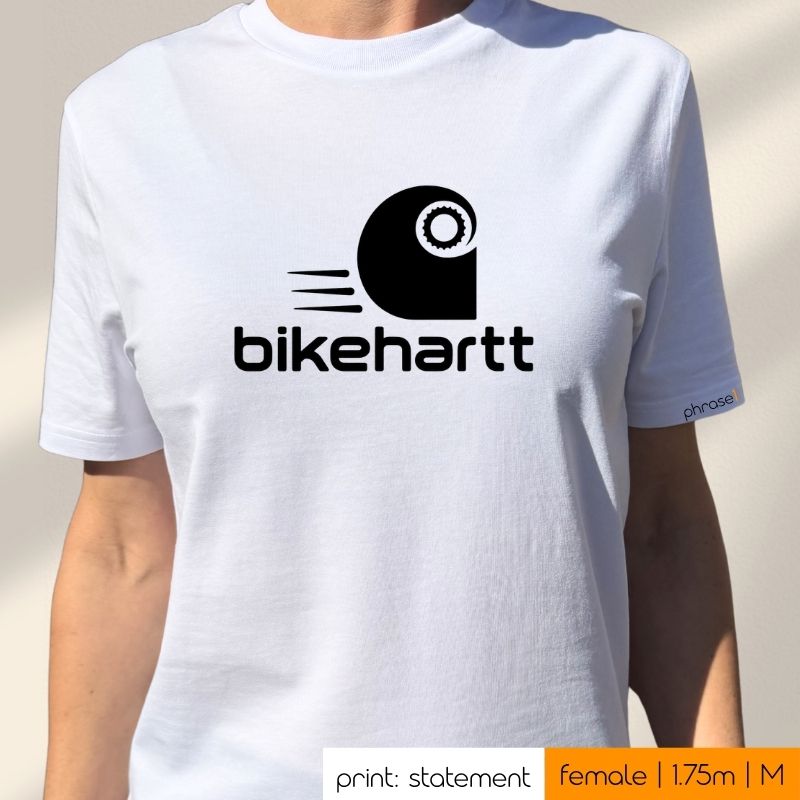 Premium T-Shirt mit Spruch „bikehartt" mit Visual