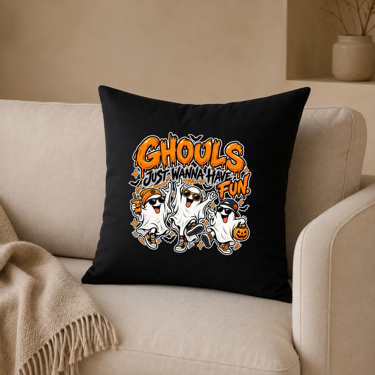 Kissenhülle „ghouls just wanna have fun.“
