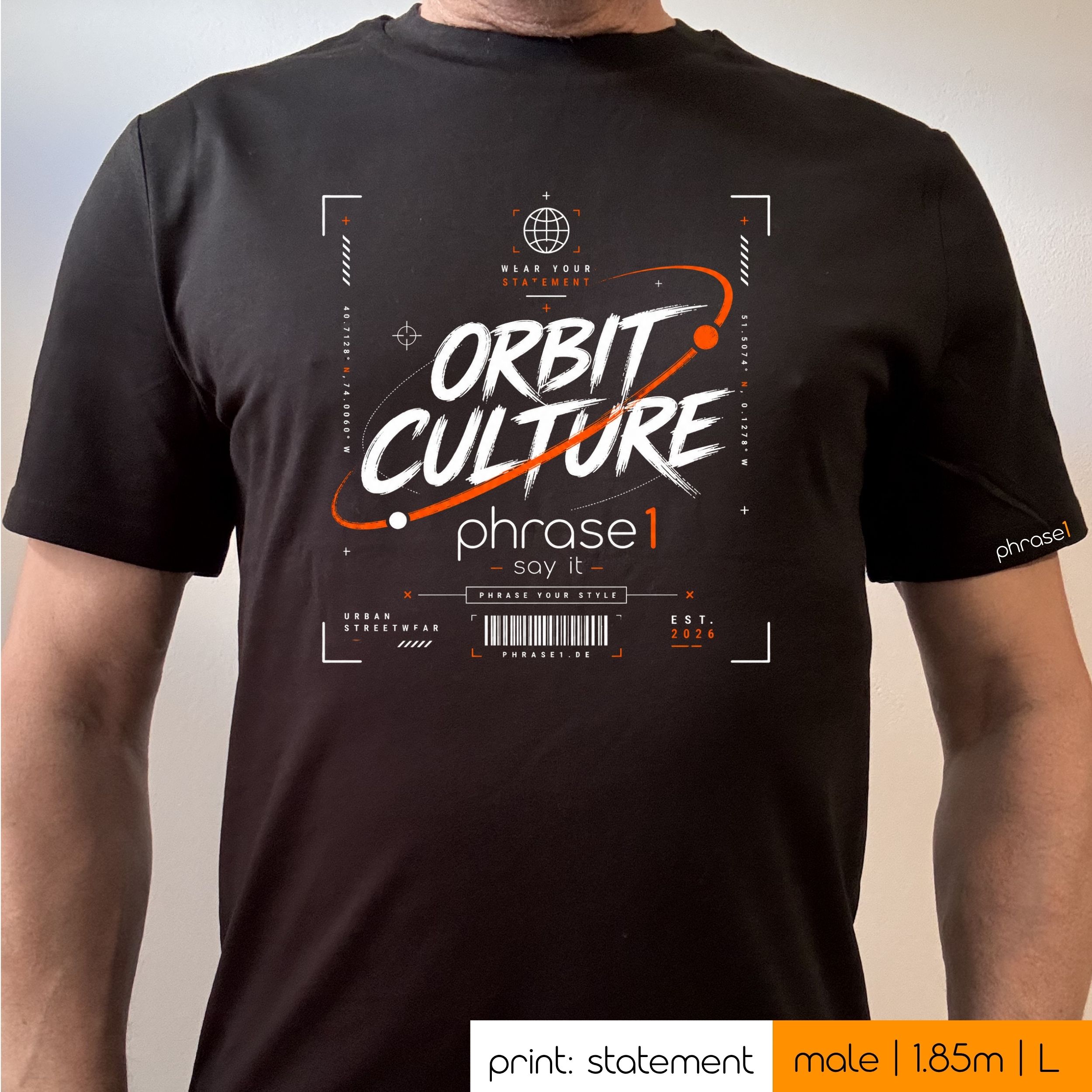 Premium T-Shirt mit Visual "ORBIT CULTURE" - phrase1 urban streetwear Premium T-Shirt mit Visual "ORBIT CULTURE" - phrase1 urban streetwear