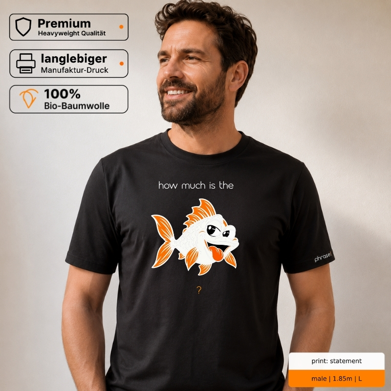 Premium T-Shirt „how much is the fish?“ mit Fisch-Motiv