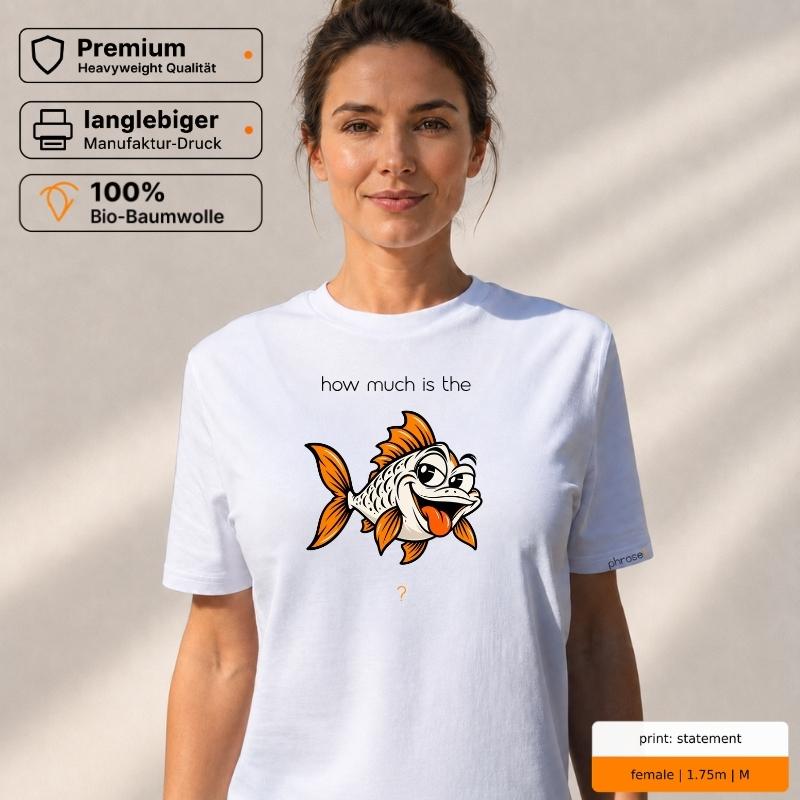 Premium T-Shirt „how much is the fish?“ mit Fisch-Motiv Premium T-Shirt „how much is the fish?“ mit Fisch-Motiv