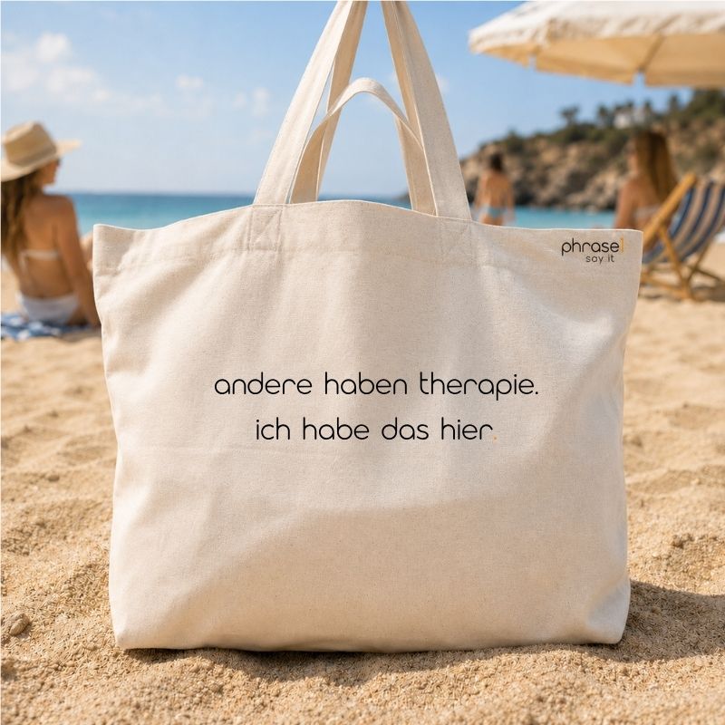 Premium Shopper mit Spruch „andere haben therapie. ich habe das hier.“ Premium Shopper mit Spruch „andere haben therapie. ich habe das hier.“