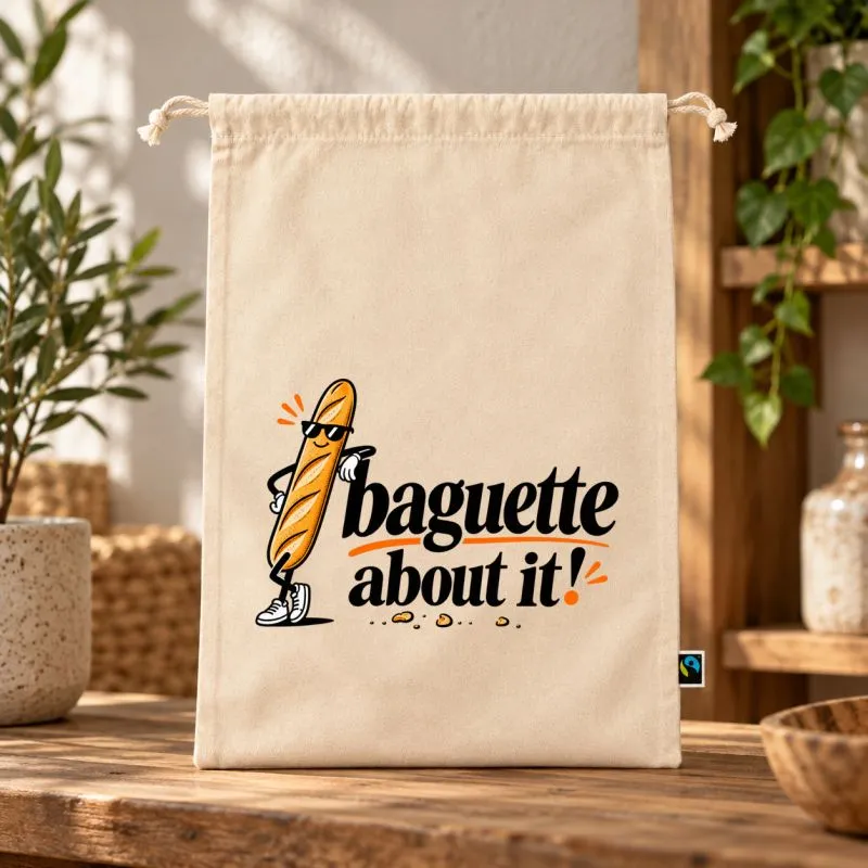 Stoffbeutel mit dem Phrase1-Design Baguette about it